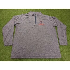Colosseum Athletics Shirt Mens XL Gray Illinois Fighting Illini NCAA Quarter Zip